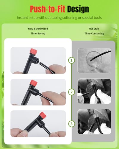 Pawfly 30 Pcs Push-to-Fit Drip Irrigation Emitters with Adjustable Water Flow Irrigation Drippers Drip Emitters Sprinklers with Stake & 8 Holes Drip Irrigation System Parts for 1/4 Inch Tubing - size: 30 PCS Drip Irrigation Vortex Emitters