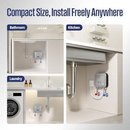 Westinghouse 6.5kW Tankless Water Heater Electric, 240V, Smart WiFi Control | Under Sink Water Heater Electric, Instant Hot Water Heater, Apolo Mini, Low Watt, Compatible with Kitchen, Sink, Gray - color: Gray 6.5
