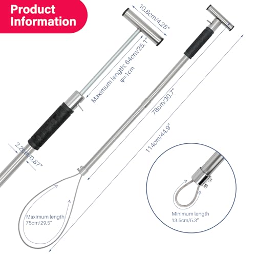 Dog Catcher Pole Portable Hog Pig Catcher Stainless Steel Pig Holder Animal Control Pole Tool Livestock Farm Equipment