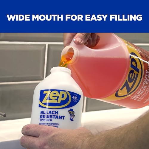 Zep Bleach Resistant Professional Sprayer Bottle - 32 oz (Pack of 2) - ZUPRO2-30 Foot Stream Spray or a Fine Mist, Adjustable Nozzle Measurements, Bleach Resistant for Up to a Year
