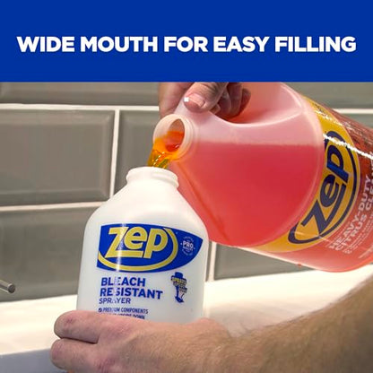 Zep Bleach Resistant Professional Sprayer Bottle - 32 oz (Pack of 2) - ZUPRO2-30 Foot Stream Spray or a Fine Mist, Adjustable Nozzle Measurements, Bleach Resistant for Up to a Year