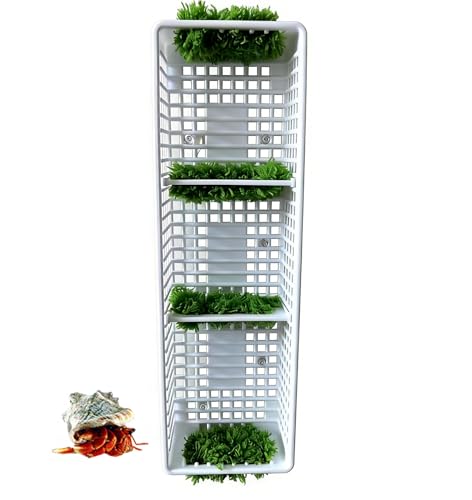Hermit Crab Layered Rest Platform Hand-Woven Coral Fleece Reptile Habitat Grid Climbing Ladder Small Animal Cage Decoration Hermit Crab Accessories（Three Rooms）