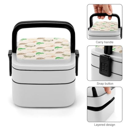 Lizard Turtle Leopard Gecko Reptile Lunch Box for Adults Portable Food Container Meal Prep Containers for Office Travel