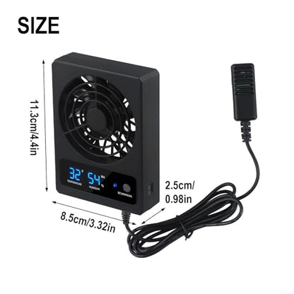 Minhe Reptile Enclosure Ventilation Fan with Automatic Humidity Control Quiet Operation for Rainforest and Desert Terrarium Indoor Air Circulation(Fahrenheit) - color: Fahrenheit