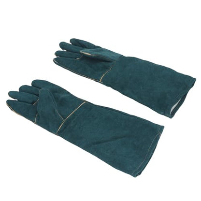 Dioche Dog Training Protective Gloves, 23.6 Inch Long Sleeves Bite Proof Gloves for Cat Reptile Snake Lizard Falcon, Heat BBQ Gloves with Cowhide PU Leather Lining, Ideal
