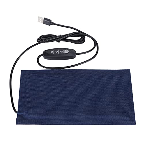 Tiiyee Reptile Heating Pad, Pets Under Tank Heater Terrarium Warmer Heat Mat USB Adjustable Temperature for Seedling Small Animals Tortoise Lizard Snakes Hermit Crab Turtle Amphibians Frog(Small) - size: Small