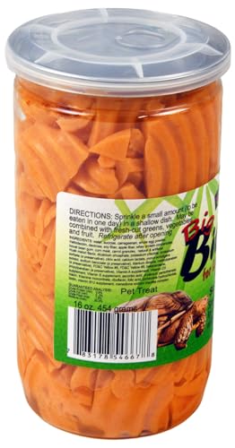 Nature Zone Bites Ready to Eat, Melon Flavored, Gelled Food for Large Tortoises, Sulcata, Leopard, Red-Footed, Desert, Marginated, Elongated Waffle Cut, 16 oz