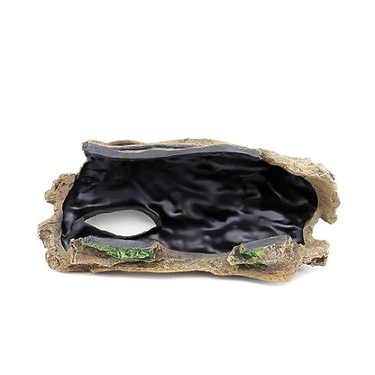 JIHAQUA Aquarium Resin Bark Terrarium Decor Lizard, Snake or Reptile Hide | Spider and Aquarium Fish Hide Cave