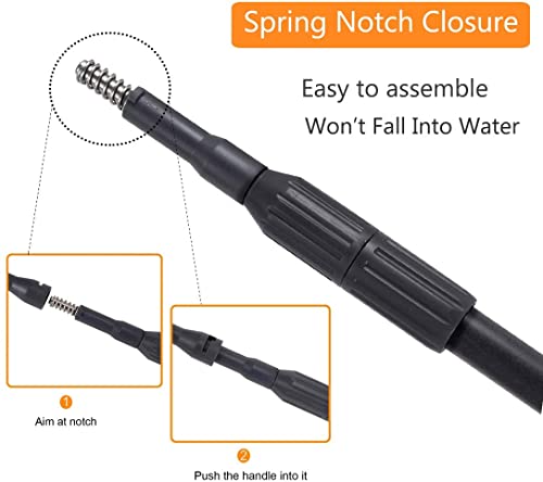 hygger Fish Tank Cleaner 6 in 1 Aquarium Cleaning Tool Kit Al-gae Scraper Scrubber Pad Sponge Tube Brush Gravel Rake Fish Net Telescopic Handle for Saltwater Freshwater