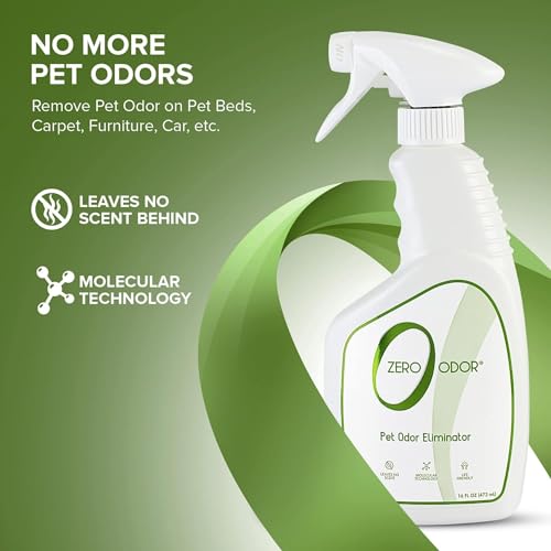 Zero Odor Pet Odor Eliminator, Air and Surface Odor Remover for Carpet, Furniture, and Pet Beds, Trigger Spray, 16 fl oz - size: 16 Fl Oz (Pack of 1)