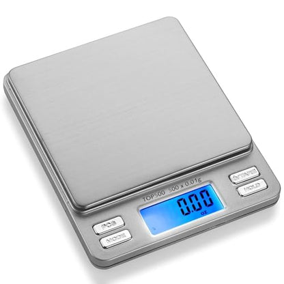 Smart Weigh Digital Pro Pocket Scale 500g x 0.01g – 6 Units: g, oz, gn, ozt, DWT, ct – High Precision for Kitchen, Herbs & Jewelry – Includes Hold/Counting, 2 Trays & Batteries - size: 500 Grams