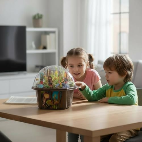 Toys by Nature Biosphere Carnivorous Creatures Terrarium Starter Kit with Complete Supplies to Grow Meat-Eating Plants! Ideal for Indoor Home Plant and Creative Displays - style: Carnivorous Creatures