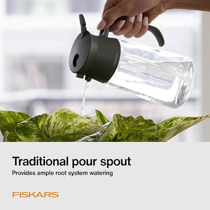 Fiskars 17oz 2-in-1 Mist & Pour Watering Can for Indoor Plants | Space-Saving Glass Plant Mister with Thumb Pump Sprayer and Spout, Boost Humidity & Soak Houseplant Roots, Modern Decor Style - size: Mist/Pour Combo