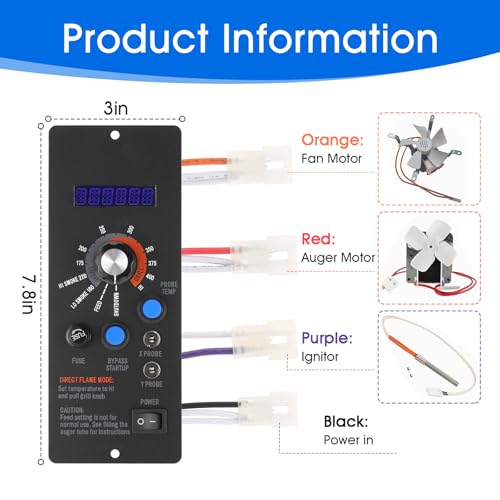 Replacement for Camp Chef Digital Thermostat Controller Kit | with Meat Probe, Temperature Sensor Probe Compatible with Camp Chef Wood Pellet Grills PG24STX PG24XT PG24S PG24WWS