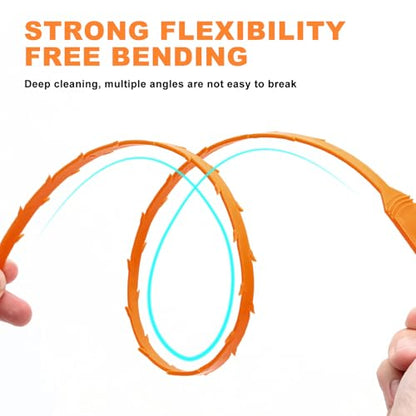Drain Snake Clog Remover - 6 Pack 20 Inch Flexible Hair Tool | Drain clog remover, also known as drain snake. Non-chemical, fume-free, pipe-safe drain cleaner for sink, shower, tub& toilet - style: Drain Snake 6pcs
