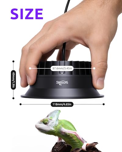 UVB UVA Light for Reptiles, Reptile LED Light Fixture with Timer & Dimming | for Bearded Dragon, Geckos, Turtle, Chameleon, Lizard, Snake, UVB Lamp 6W Adjustable Brightness for Desert Tropical Reptiles