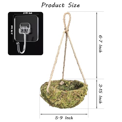 Humid Reptile Hide Leopard Gecko Tank Accessories Coconut Hide for Crested Gecko Tank Decor Handmade Moss Bearded Dragon Hammock Reptile Hideouts for Snake,Tortoise,Frog