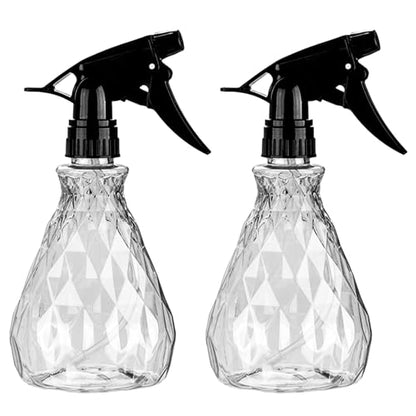 wugongshan 2 Pcs Spray Bottles, 500 ml/17 oz Empty Water Spray Bottles, Plastic Reusable Adjustable Mist Sprayer Squirt Bottles Containers Refillable for Cleaning Solutions, Gardening, Plants (Clear) - color: Clear