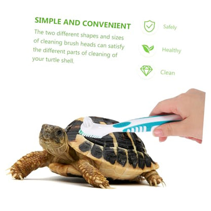MERRYHAPY 2pcs Reptile Terrarium Shower Cleaning Brush Double-Sided Turtle Shell Cleaning Brush Portable Turtle Supplies for Tank - color: Multi