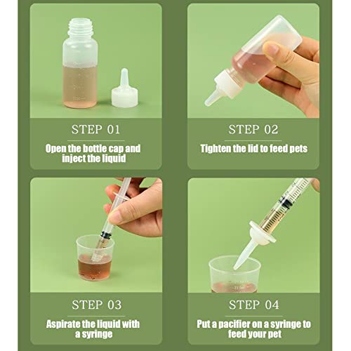 Suxgumoe Kitten Puppy Feeding Bottles and Syringes with Nipples, Small Animals Milk Bottles Feeding Tools for Newborn Kittens, Puppies, Rabbits - color: White