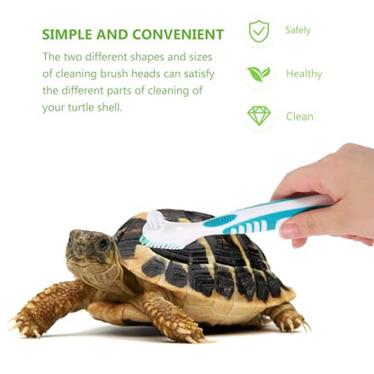 SUPVOX 2pcs Double-Sided Turtle Shell Cleaning Brush for Aquatic Turtles and Tortoises, Portable Mini Household Mud Remover Scrub Tool for Reptile Tank Maintenance