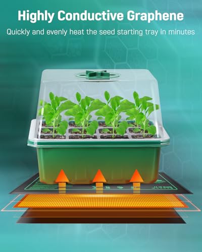 Pawfly 20 W Seedling Heat Mat Waterproof Plant Heating Mat 20.5 x 10 Inch Heat Mat for Plants Heating Pad for Seed Starting Indoor Gardening Greenhouse Germination Breeding Brewing & Reptiles