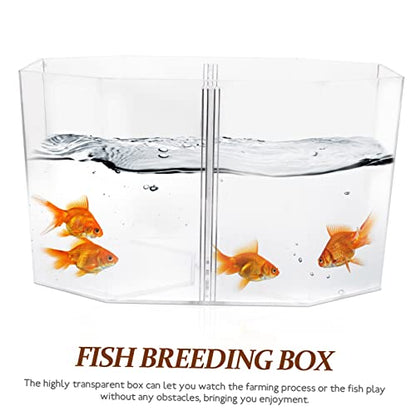 Toddmomy Transparent Fish Breeding Box Dual Chamber Isolation Tank for Betta and Small Fish for Spawning and Fry Safety Aquarium Divider for Home Decor