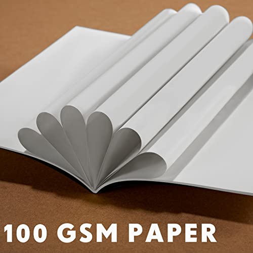 100 Pcs Journals Notebooks Bulk - Kraft Softcover A5 Small Notebooks 5.5 Inch x 8.3 Inch Notepads with 60 Page 30 Sheet for Writing Sketch Travel Office Supplies(Black,Unlined) - color: Black, style: Unlined