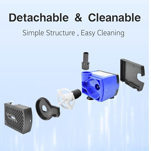 CONQUERALL 4W Circulation Pump 74GPH Adjustable Flow Hydroponics Supplies for Tabletop Water Fountain - color: 74gph-4w, size: 1PC