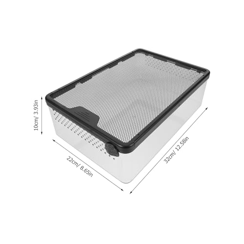 Reptile Terrarium Tank and Breeding Box with Black Frame, Anti-Escape Plastic Enclosure for Snakes, Frogs, Turtles, and Small Pets, Ventilated Habitat Suitable for Reptile Pet Care