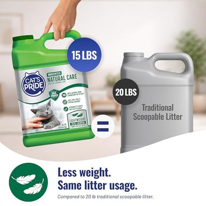 Cat's Pride Natural Care Odor-Eliminating Hypoallergenic Litter 15lb - size: 15 Pound, style: Natural Care Unscented