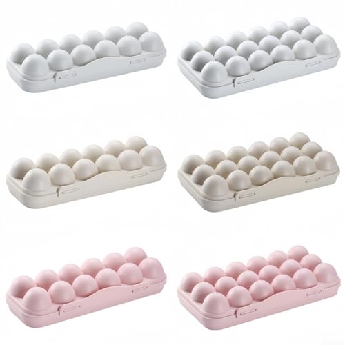 Portable Egg Storage Box With 18 Grids Egg Protector Case Tray Container Secure Egg Transport Outdoor Trips And Activities(12 Beige) - size: 12 Beige