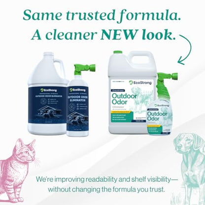 Eco Strong Outdoor Odor Eliminator Outside Dog Urine Enzyme Cleaner Powerful Pet, Cat, Animal Scent Deodorizer | Professional Strength for Yard, Turf, Kennels, Patios, Decks (160 oz Bundle w Sprayer) - style: 160 oz Bundle w Sprayer