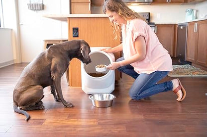 Vittles Vault Traditional Pet Food Storage Container For Dog Kibbles/Bird Seed/Oatmeal/Rice/Flour/Cereal, BPA Free Plastic, Sealed Airtight For Cat Food, Up To 60 lb, Made in USA, With Scoop, Gray - size: 60 Pounds