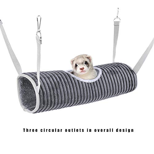Ferret Tunnel Hanging Hammock Bed, Small Animal Rats Squirrel Toy - color: Grey
