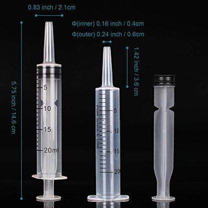 10Pack 20ml Syringe for Liquid - Syringes without Needle - 20 ml Sterile Packed Plastic Syringe for Medicine Student Lab Measuring Liquids and Pet Feeding Oral Food (10 Pack 20cc )