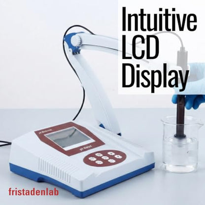 Fristaden Lab Benchtop pH Meter | 6621 Electrode | For semi-soft foods and fruits. High accuracy 0.01 pH. Calibration solutions included. USA company.
