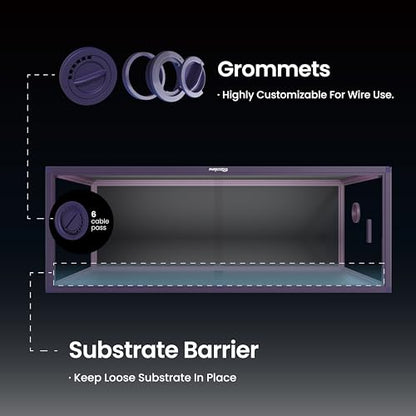 Lightweight 85 Gallon Reptile Enclosure for Snake, Bearded Dragon | Optimal Ventilation & Light Penetration by Rust Proof Mesh Top, Easy Assembly within 6 Steps with Clear Instruction - color: Royal Purple, size: 85 Gallon