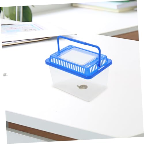 Portable Fish Tank with Lid Clear Durable Plastic Aquarium for Goldfish Turtles Reptiles Pet Habitat with Handle Versatile Transport Box for Pets
