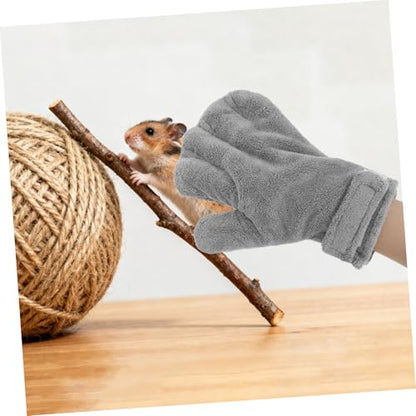 Homoyoyo Bite Training Gloves Anti-bite Pet Protective Mittens Gray Small Animal Handling Gloves for Reptiles Birds and Chinchillas