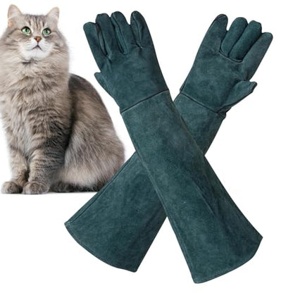 Animal Handling Gloves - Protective Pet Grooming Mitts, Scratch Resistant Cat Safety Gear | Reptile Handling Glove Leather, Puncture Proof Dog Training Gloves for Veterinary Use Wildlife Care - color: B