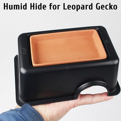 Hamiledyi 4 Pcs Humid Hide for Leopard Gecko Moist Reptile Hide Box Small Snake Humidity Hut with Sink Crested Gecko Tank Accessories for Young Lizard Shedding - color: Humidifying box-2Pack