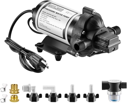 RV Water Pumps 115V AC Pressure Pump with Pressure Switch, Self-priming Water Pump 4.0GPM 45PSI, Fresh Water Pump for RV, Kitchen Barthroom Camping Marine Yacht Garden Diaphragm Pump115volt - color: White06