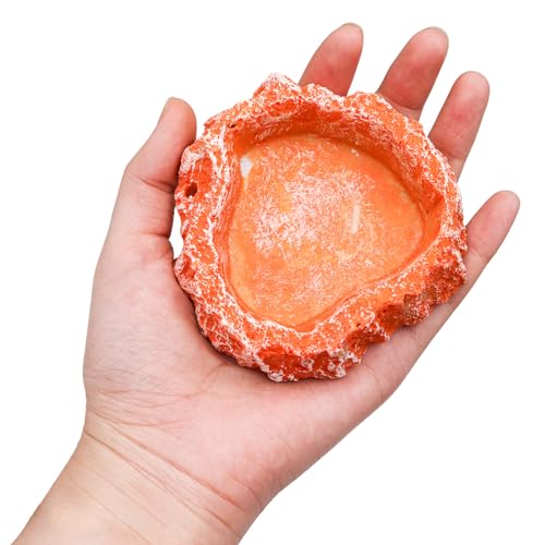 3 Pack Reptile Food Dish, Resin Hermit Crab Food & Water Bowl, Reptile Feeding Food Dish Kit, Tank or Aquarium Accessory, Suitable for Turtle Lizard Hermit Crab Snail Bearded Dragon Leopard Gecko - color: Yellow