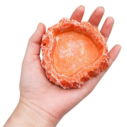 3 Pack Reptile Food Dish, Resin Hermit Crab Food & Water Bowl, Reptile Feeding Food Dish Kit, Tank or Aquarium Accessory, Suitable for Turtle Lizard Hermit Crab Snail Bearded Dragon Leopard Gecko - color: Yellow