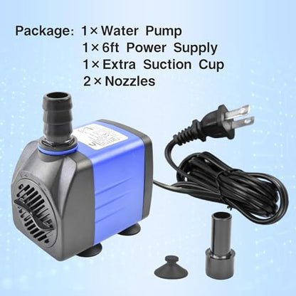 CONQUERALL 10W 158GPH Garden Fountain Pump 4.1ft Transfer Water for Aquarium Pool Waterfall Hydroponic - color: 158gph-10w, size: 1PC
