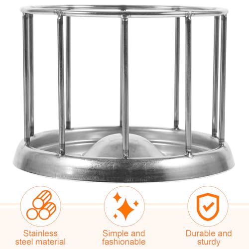 POPETPOP Stainless Steel Reptile Water Dish : Tortoise Feeder with Stable Base Reptile Food Bowl for Bearded Dragon Lizard Frog Gecko, 4.32X4.32X3.14in