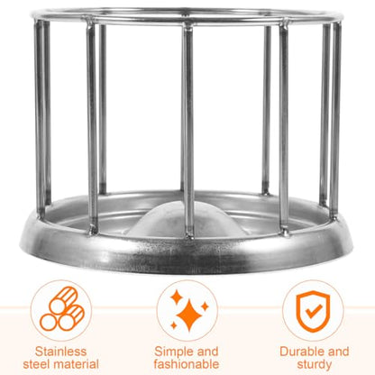POPETPOP Stainless Steel Reptile Water Dish : Tortoise Feeder with Stable Base Reptile Food Bowl for Bearded Dragon Lizard Frog Gecko, 4.32X4.32X3.14in