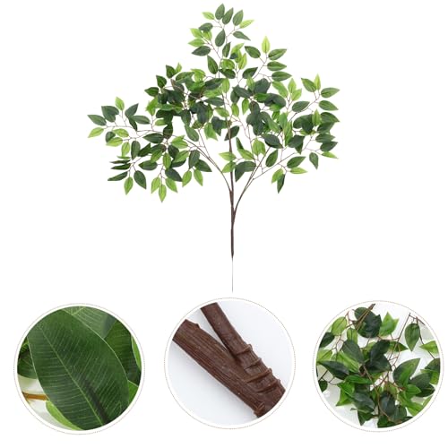 Simulation Leaves Terrarium Hanging Plant for Reptile Habitat Decoration, 12-inch Fake Rattan Terrarium Plants for Lizards, Snakes, Hermit Crabs