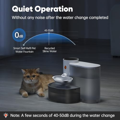 Petgravity Smart Cat Water Dispenser - Stainless Steel Water Bowl, Upgraded Self-Refill Cat Water Fountain Automatic Water Dispenser Water Feeder for Cats & Small Animals, 3.5L/118.4oz